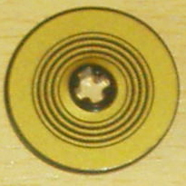 Lego Technic, Disk 3 x 3 with Black Rings on Gold Background Pattern (Sticker) - Set 8007