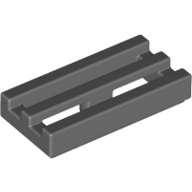 Lego Tile Special 1 x 2 Grille with Bottom Groove / Dark Bluish Gray
