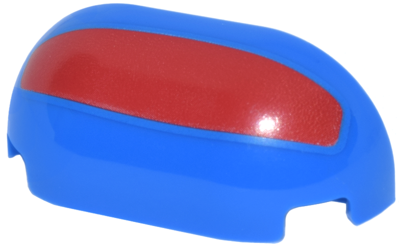 Lego Brick, Round Corner 1 x 3 Double without Studs with Red Panel Pattern (Pokémon Great Ball)