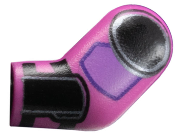 Lego Arm, Left with Black Circle and Bracer Pattern / Dark Pink