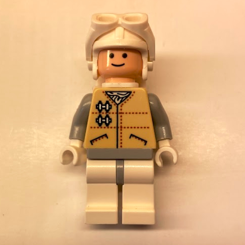 Lego Rebel Trooper in Hoth Uniform, White Hat, Tan Jacket (30170 Goggles)