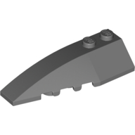 Lego Brick Wedged, Curved 6 x 2 Left, Inner Ridges / Dark Bluish Gray