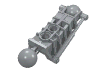 Lego Large Figure Skeletal, Limb, with 2 Ball Joints (Toa Metru) / Light Bluish Gray