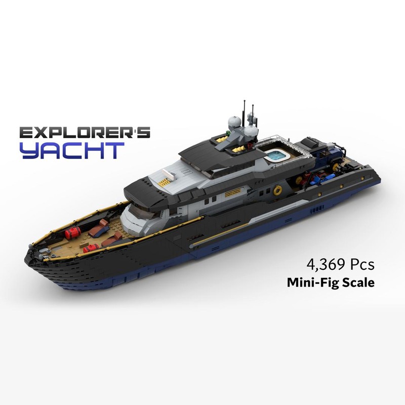 Lego Explorer's Yacht - Mini-fig scale - full interior