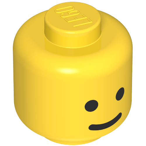 Lego Minifig Head Standard Grin Print [Solid Stud] / Yellow