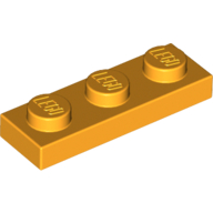 Lego Plate 1 x 3 / Bright Light Orange