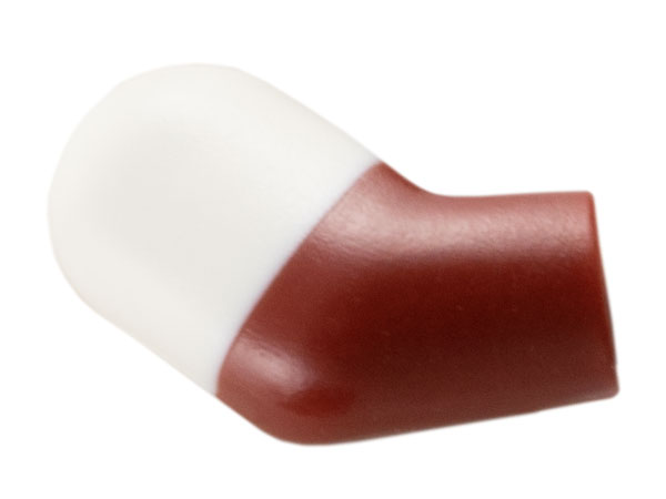 Lego Arm, Right with Molded White Short Sleeve  Pattern / Dark Red