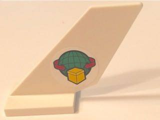 Lego Tail Shuttle with Box and Arrows and Globe Pattern on Both Sides (Stickers) - Set 60101 / White