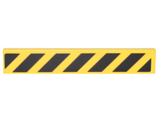 Lego Tile 1 x 6 with Black Danger Stripes on Transparent Background Pattern (Sticker) - Set 75828