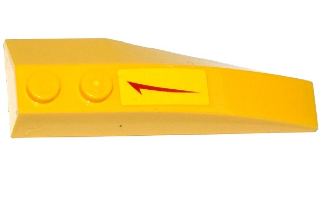 Lego Wedge 6 x 2 Left with Red Swoosh Pattern (Sticker) (Undetermined Type)