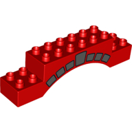 Lego Duplo Brick 2 x 10 x 2 Arch with Dark Bluish Grey Stone Arch Print