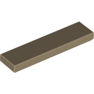 Lego Tile 1 x 4 with Groove / Dark Tan
