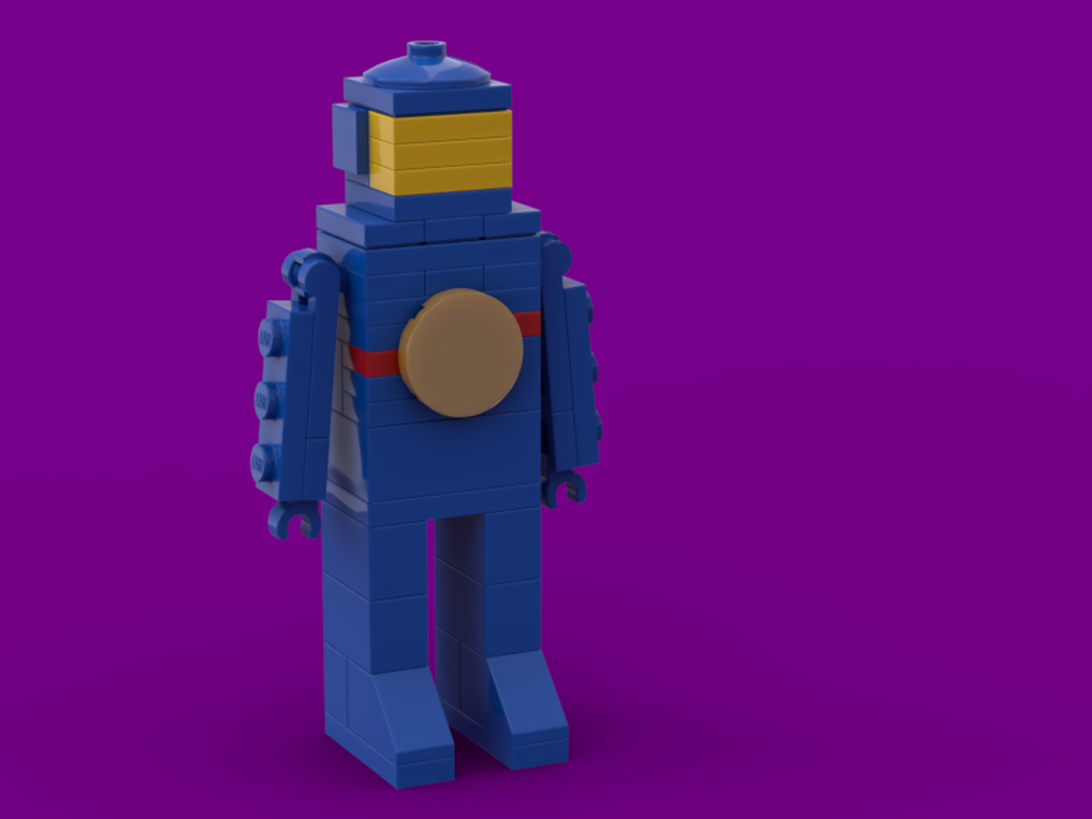 Lego Blue Classic Space Guy - Brickfigure