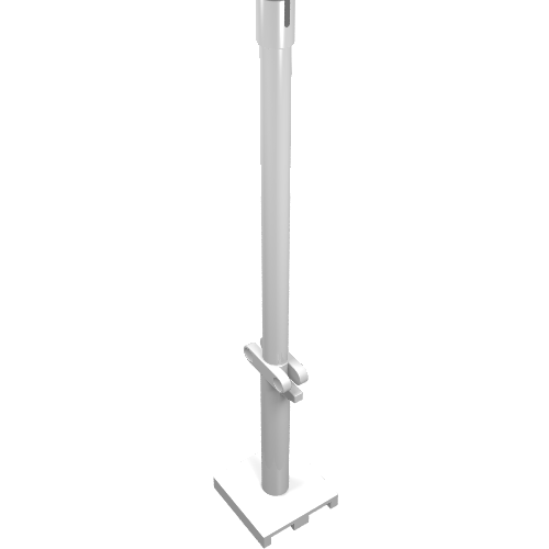 Lego Boat, Mast 2 x 2 x 9 2/3 Bar with Slot on Top and 2 Finger Hinge on Two Sides / White