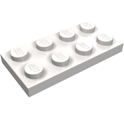 Lego Plate 2 x 4 / Very Light Bluish Gray