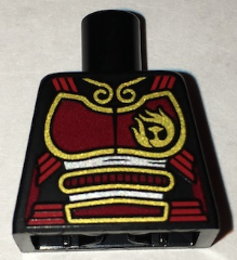 Lego Torso Ninjago Female Dark Red Samurai Armor with Gold Phoenix Pattern / Black