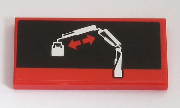 Lego Tile 2 x 4 with Crane Arm Movement 3 Pattern (Sticker) - Set 42043