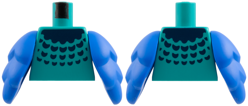 Lego Torso Dark Blue Collar and Plumage Pattern / Blue Bird Wings