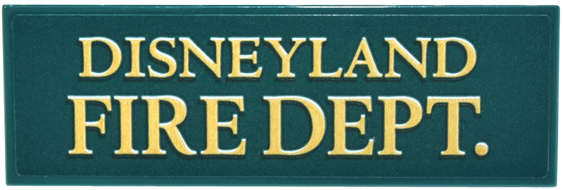 Lego Tile 2 x 6 with Gold 'DISNEYLAND FIRE DEPT.' Pattern (Sticker) - Set 43302