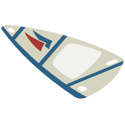 Lego Sail, Triangular, 6 x 12 with Blue Lines and Red & Blue Triangle Print