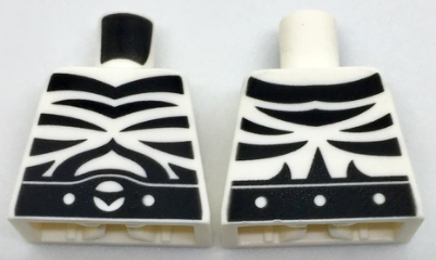 Lego Torso Super Hero with Black Zebra Stripes and Belt on Front and Back Pattern
