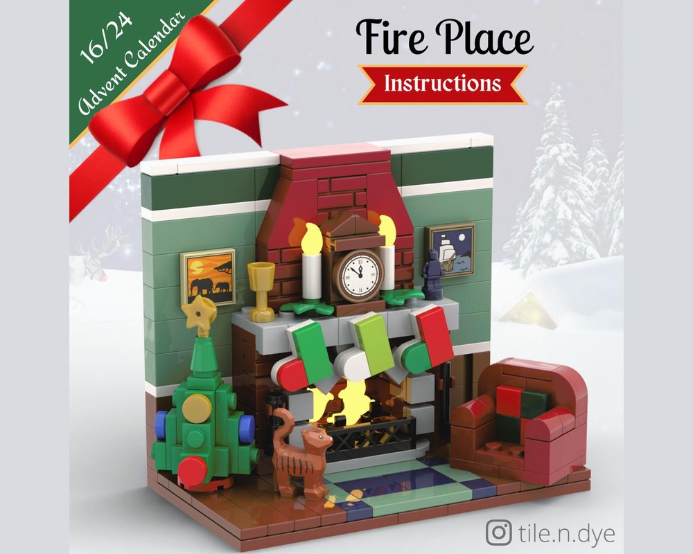 Lego Fire Place - LEGO CHRISTMAS MOC FREE INSTRUCTIONS