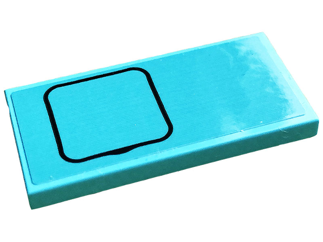Lego Tile 2 x 4 with Black Square with Rounded Corners Pattern (Sticker) - Set 10279