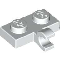 Lego Plate Special 1 x 2 with Clip Horizontal on Side / White