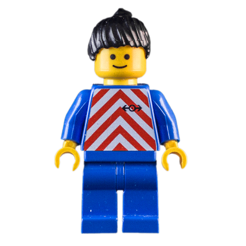 Lego Blue Torso, Blue Legs, Black Hair Ponytail