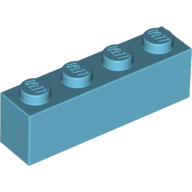 Lego Brick 1 x 4 / Medium Azure