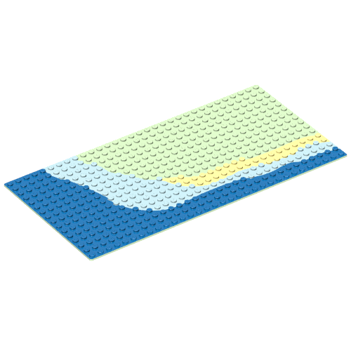 Lego Baseplate 16 x 32 with Beach Print