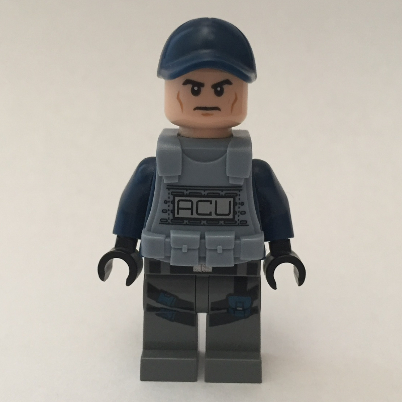Lego ACU Trooper with Sand Blue Armor and Dark Blue Cap