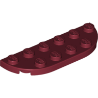 Lego Plate Round Corners 2 x 6 Double / Dark Red