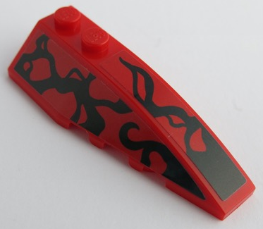 Lego Wedge 6 x 2 Right with Black Tendrils Pattern (Stickers) - Set 76199
