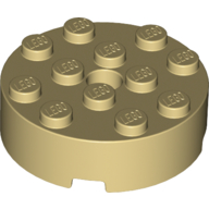 Lego Brick Round 4 x 4 Centre Hole / Tan