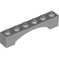 Lego Brick Arch 1 x 6 Raised Arch / Light Bluish Gray