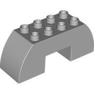 Lego Duplo Brick 2 x 6 x 2 Curved with 2 x 2 Cutout on Bottom / Light Bluish Gray