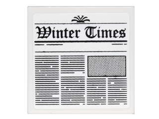 Lego Tile 2 x 2 with Newspaper 'Winter Times' Pattern (Sticker) - Set 10229