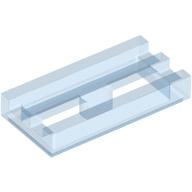 Lego Tile Special 1 x 2 Grille with Bottom Groove / Trans-Medium Blue