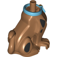 Lego Animal Body Part, Dog Body Great Dane Scooby-Doo Sitting with Medium Azure Collar Print / Medium Nougat