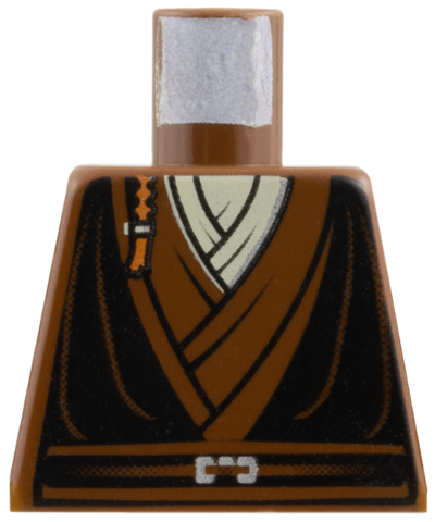 Lego Torso SW Layered Shirt, Black Vest and Padawan Braid Pattern