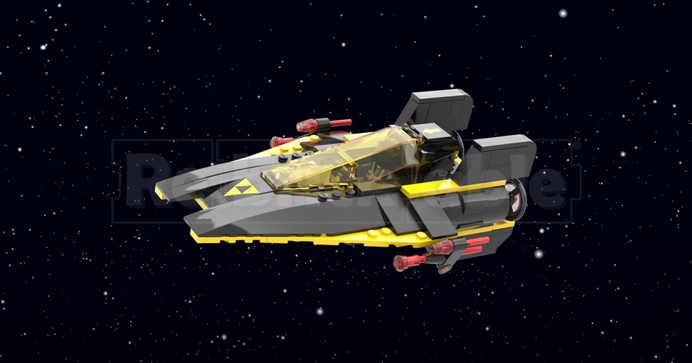 Lego Blacktron-ified A-Wing based on the set 75003
