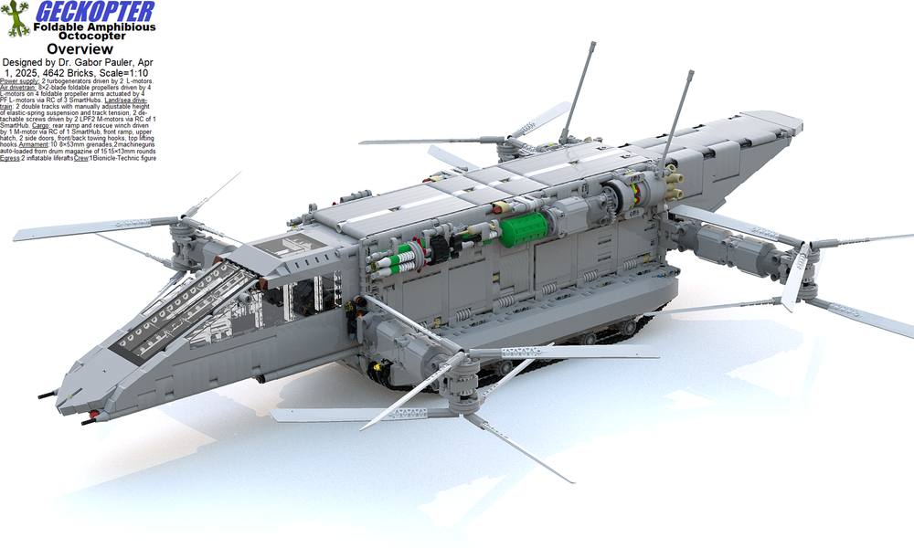 Lego Geckopter: Foldable Amphibious Octocopter