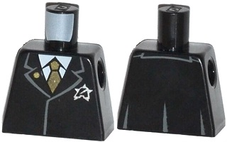 Lego Torso Agents Suit with Ultra Agents Logo and Gold Tie Pattern