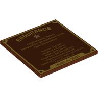 Lego Tile 6 x 6 with Gold 'ENDURANCE', Stats Print