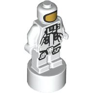 Lego Minifig Trophy Statuette with Astronaut Print / White