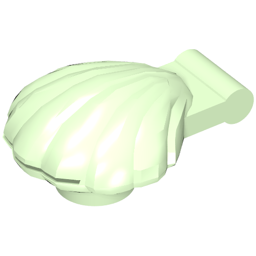 Lego Animal, Clam [Type 1 - Continuous Scalloped Inner Lip] / Light Green