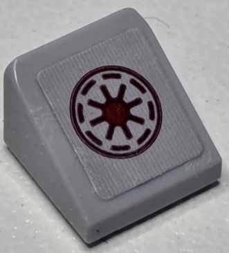 Lego Slope 30 1 x 1 x 2/3 with Dark Red SW Galactic Republic Logo Pattern (Sticker) - Set 75354