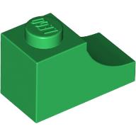 Lego Brick Curved 2 x 1 with Inverted Cutout / Green