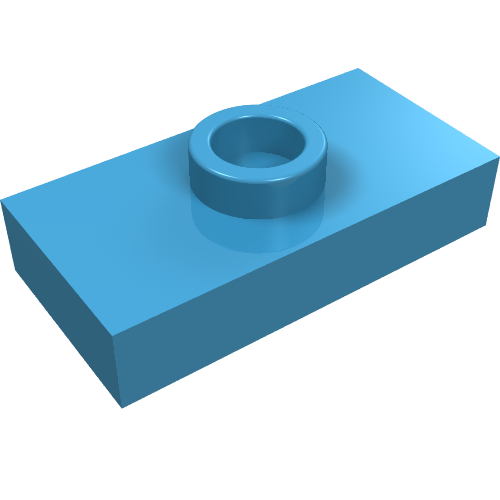 Lego Plate Special 1 x 2 with 1 Stud without Groove (Jumper) / Maersk Blue